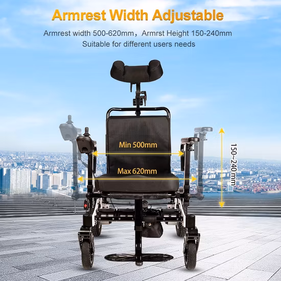 Intelligent Reclining Lightweight Stand up Power Foldable Electric Wheelchairs