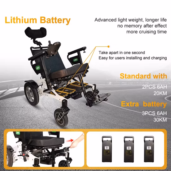 Intelligent Reclining Lightweight Stand up Power Foldable Electric Wheelchairs